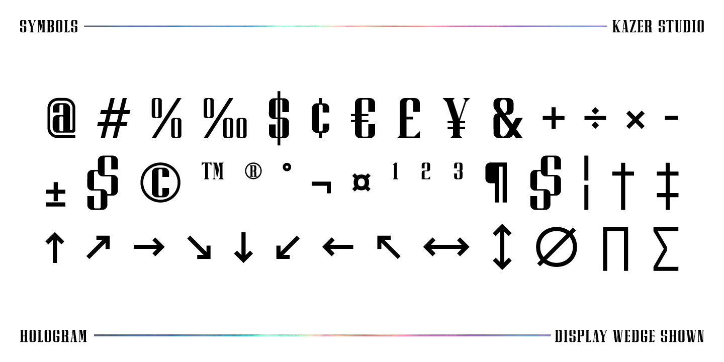 Ejemplo de fuente Hologram Serif
